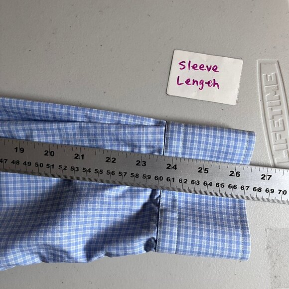 Eton Fine Twill Cotton Contempoary Check Button Up Shirt - Men's Size 39/15.5 - Picture 7 of 8